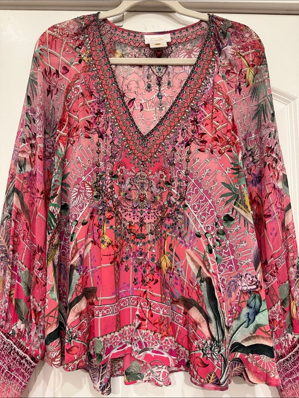 Camilla glass house romance silk blouse